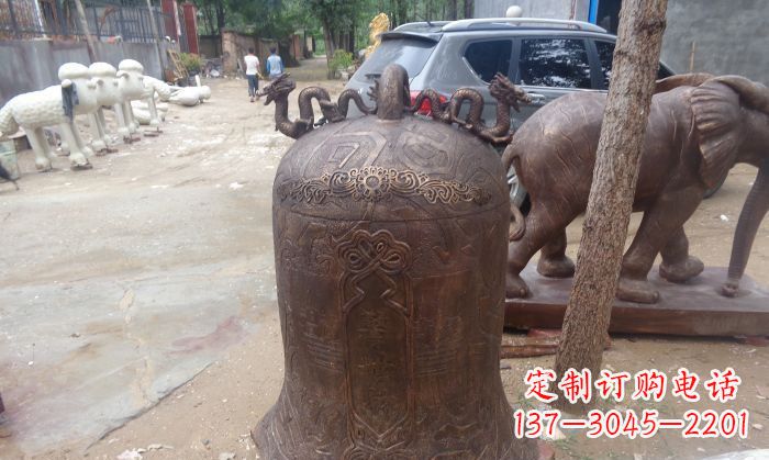 安阳寺庙铸铜钟铜雕 (3)