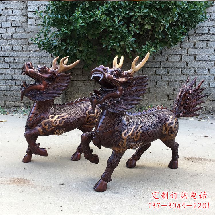 安阳送子麒麟铜雕塑