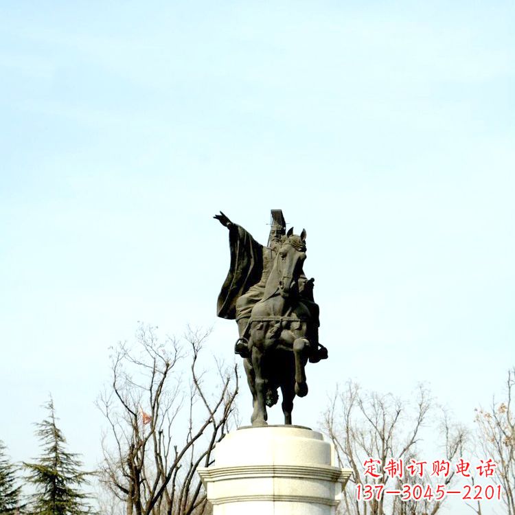 安阳隋文帝杨坚铜雕塑像