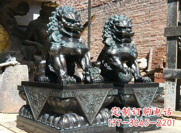 安阳天安门狮子铜雕塑