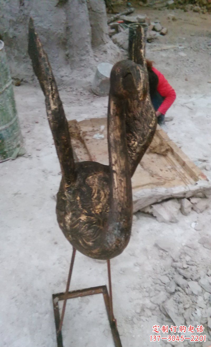 安阳天鹅动物铜雕 (2)