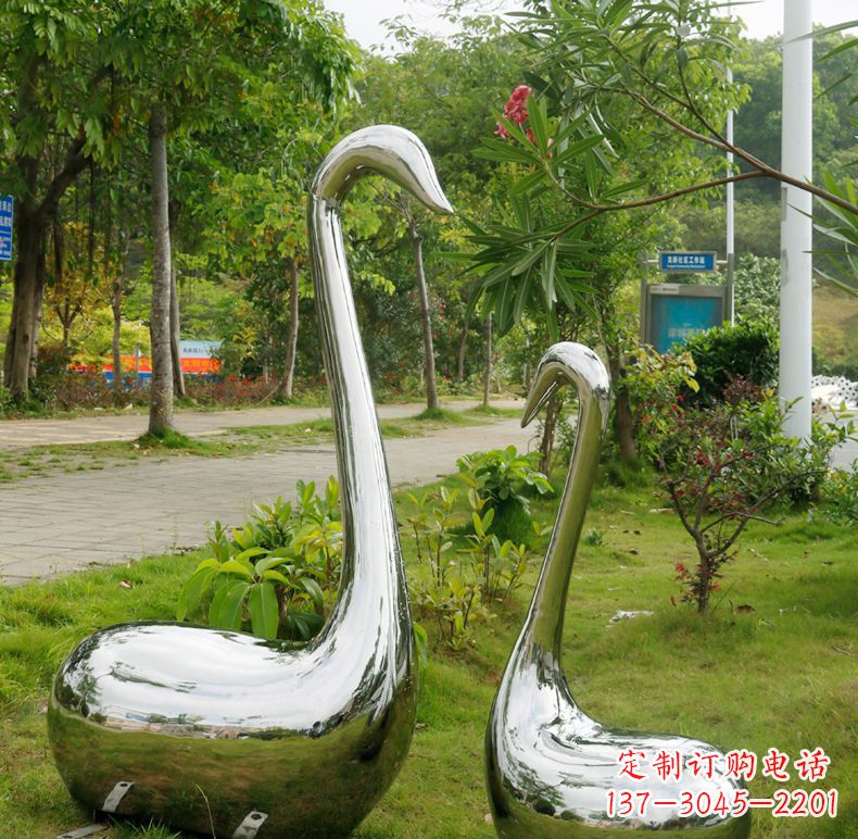 安阳天鹅抽象不锈钢雕塑