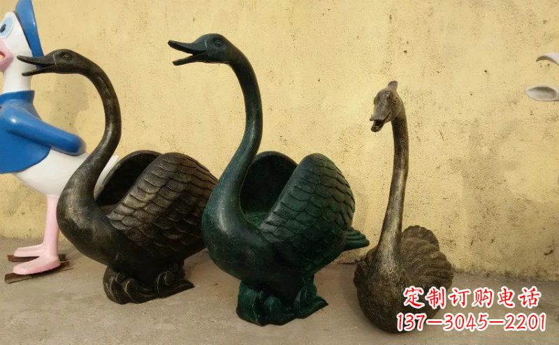 安阳天鹅动物铜雕 (3)