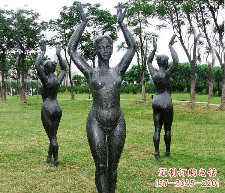 安阳跳芭蕾舞的女孩铜雕