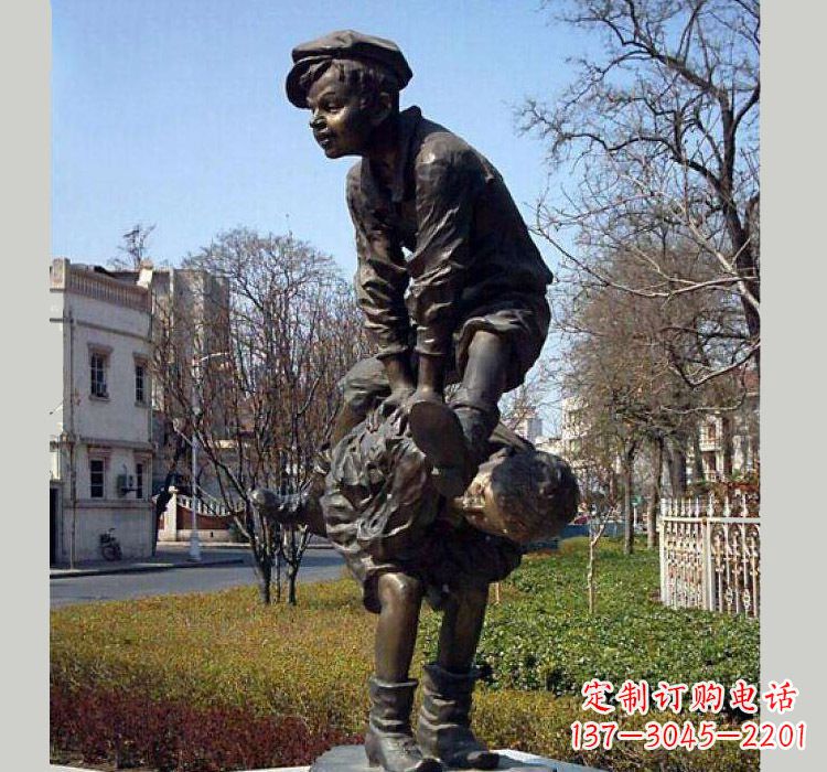 安阳跳山羊人物铜雕