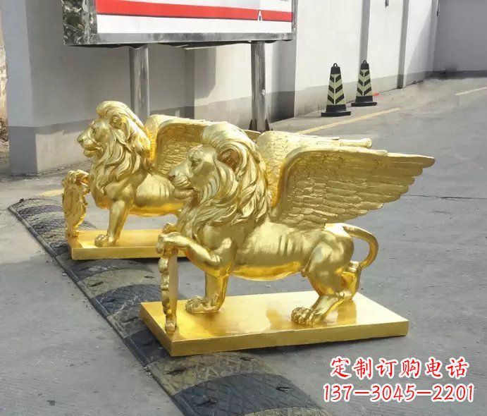安阳贴金圣马可飞狮铜雕