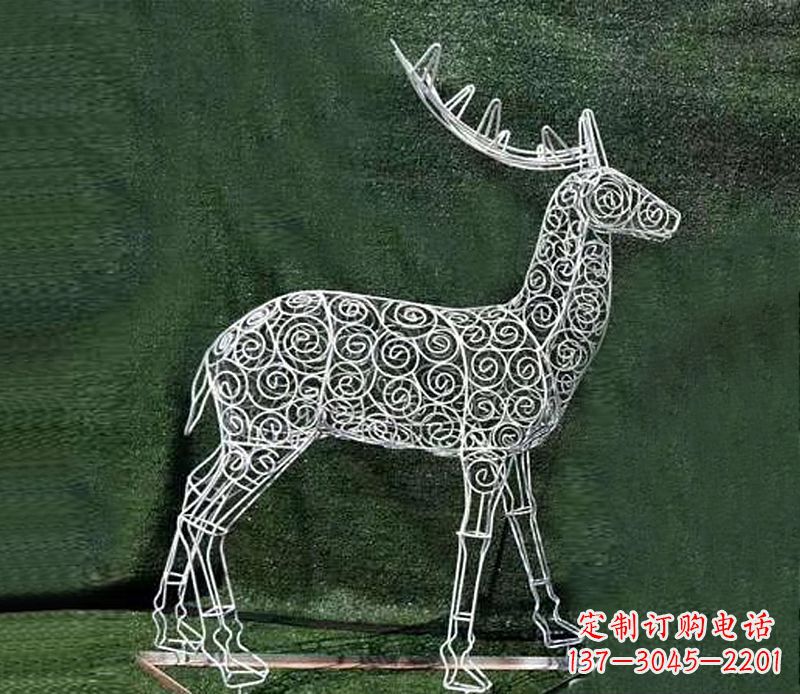 安阳铁艺不锈钢镂空梅花鹿雕塑