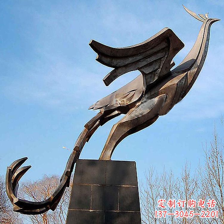 安阳铜雕百鸟之王凤凰景观雕塑