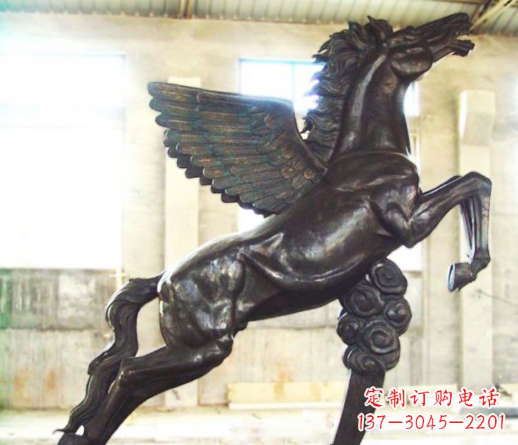 安阳铜雕奔跑飞马雕塑