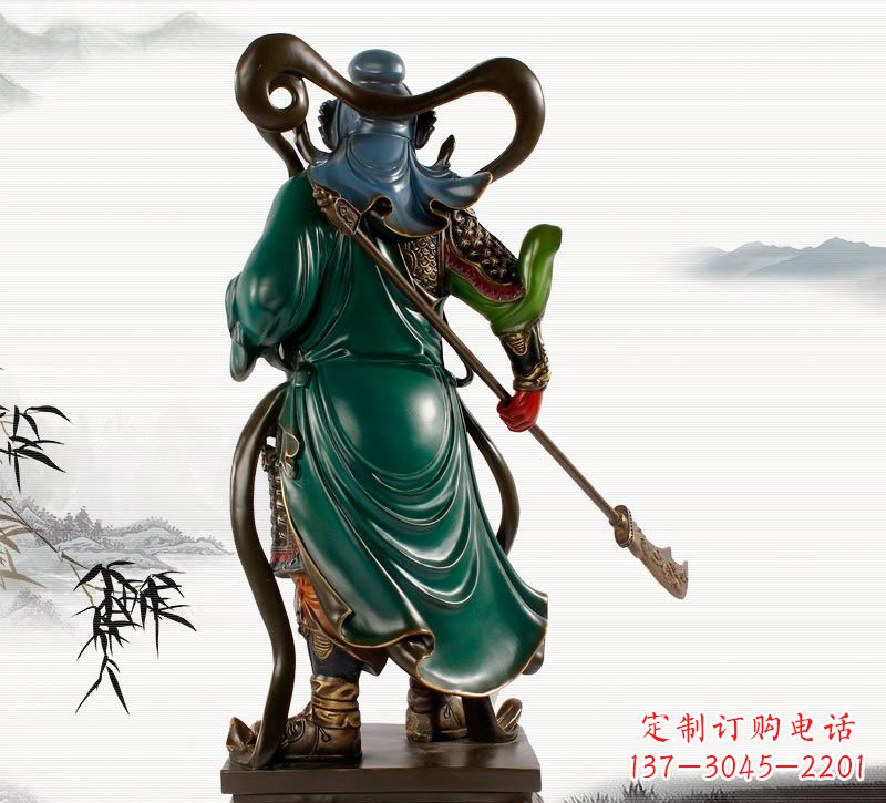 安阳铜雕彩绘武财神关公