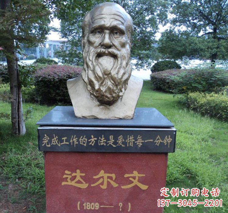 安阳铜雕达尔文头像雕塑