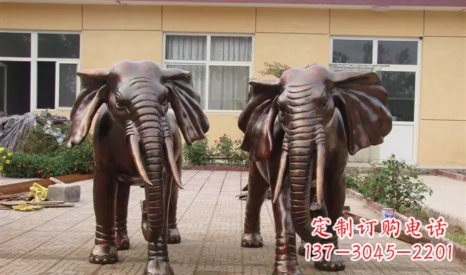 安阳铜雕大象公司门口动物雕塑