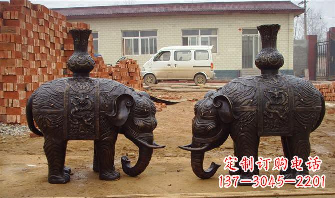 安阳铜雕大象公园动物雕塑