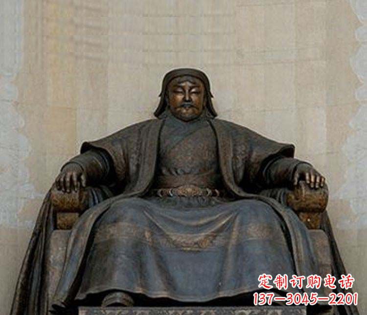 安阳铜雕大型成吉思汗雕塑