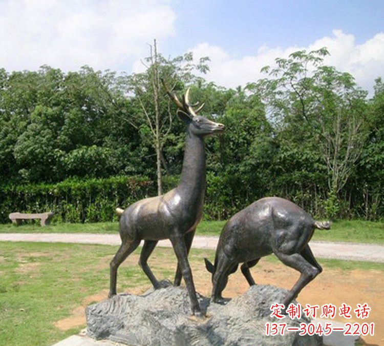 安阳铜雕动物梅花鹿