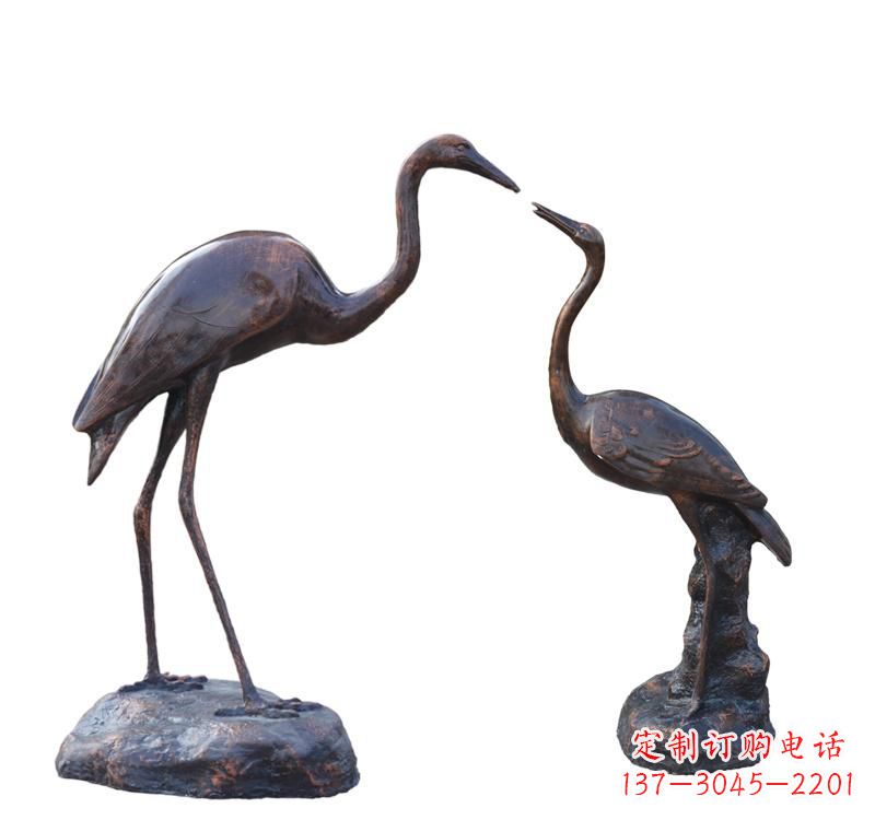 安阳铜雕动物仙鹤
