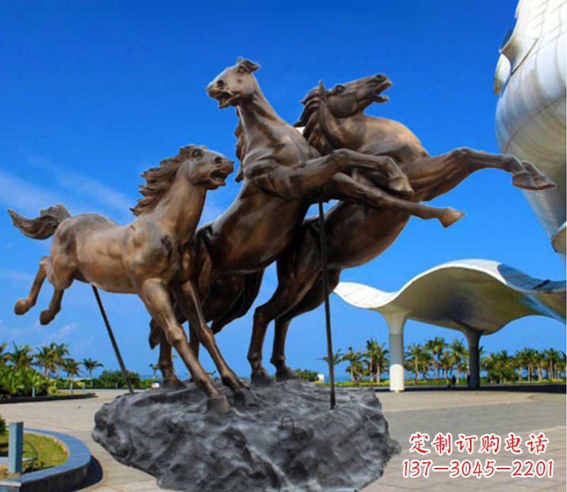 安阳铜雕飞马广场动物雕塑