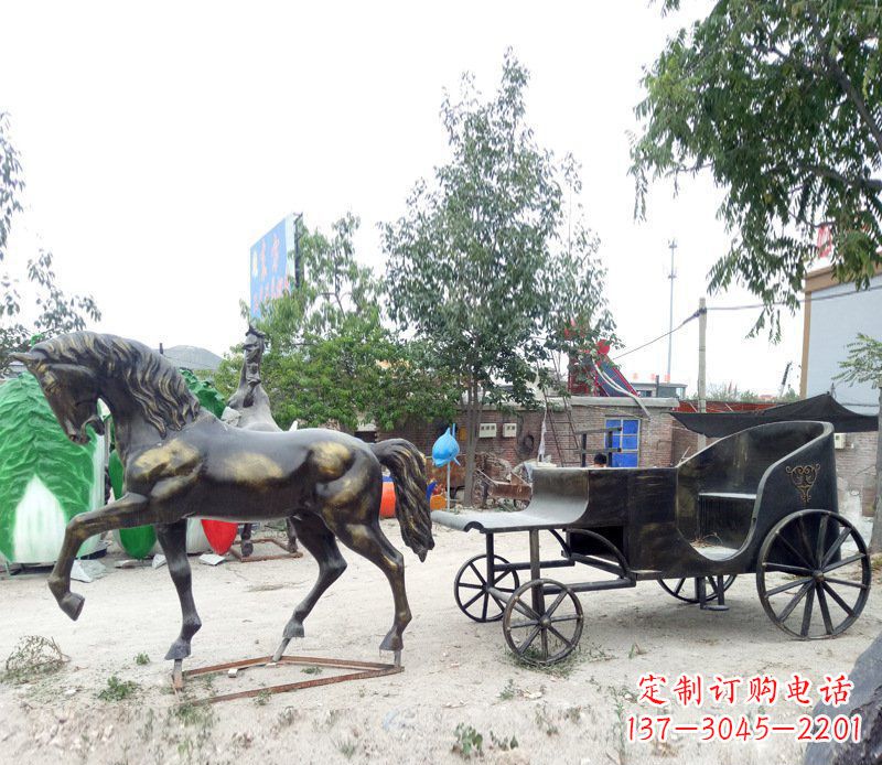 安阳铜雕古代战马景观摆件