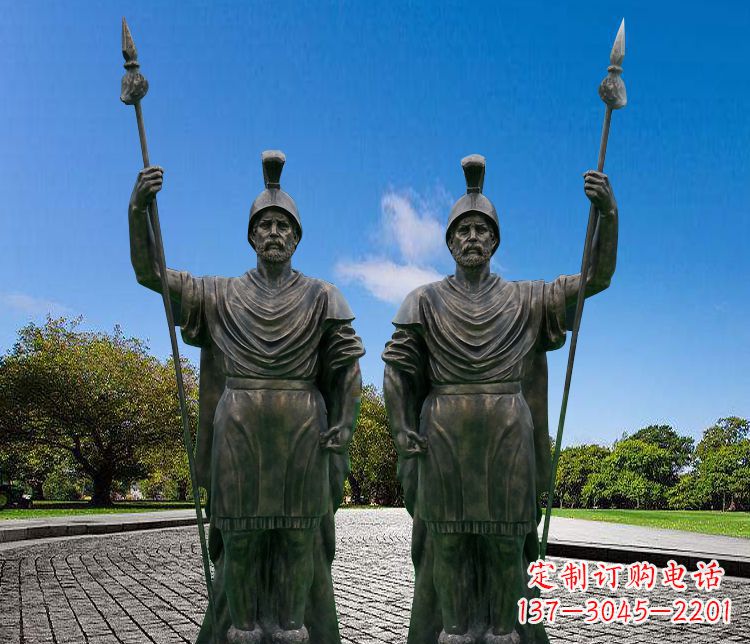 安阳铜雕古罗马战士人物