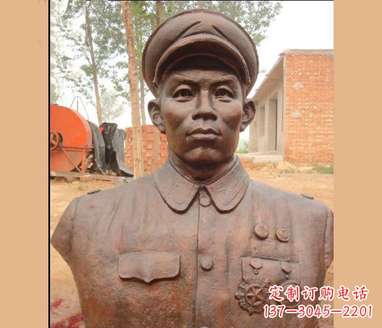 安阳铜雕广场军人胸像雕塑