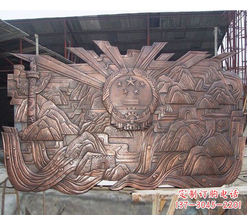 安阳铜雕广场军人壁画雕塑摆件