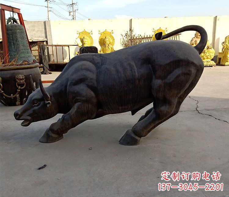 安阳铜雕广场水牛动物雕塑 (2)