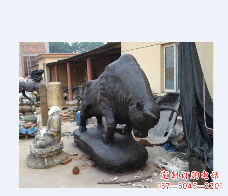 安阳铜雕广场水牛动物雕塑