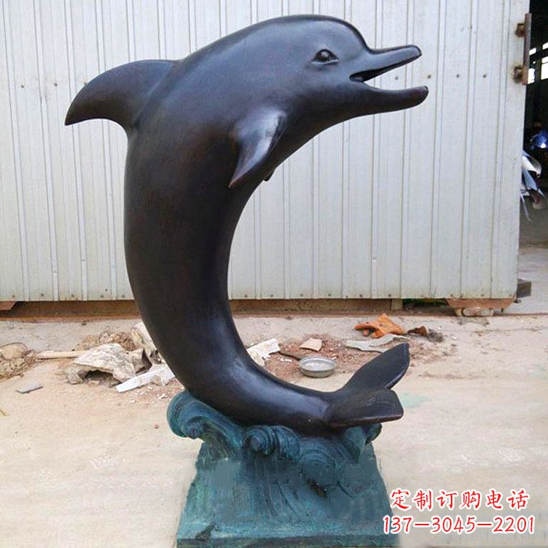 安阳铜雕海豚雕塑