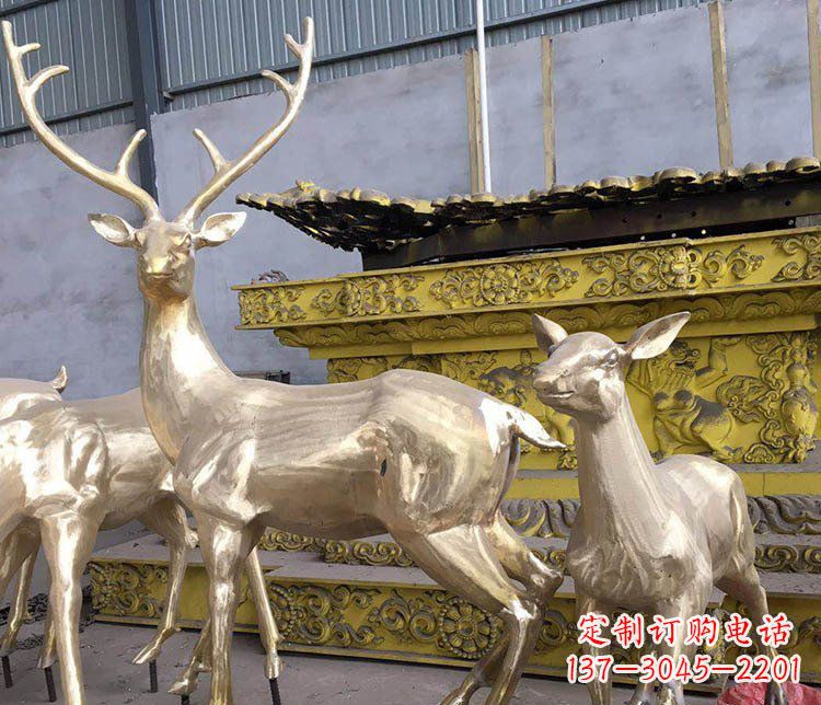 安阳铜雕户外动物小鹿雕塑