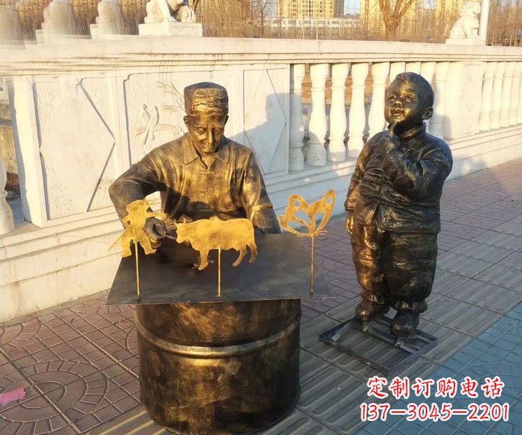 安阳铜雕画糖人的人物