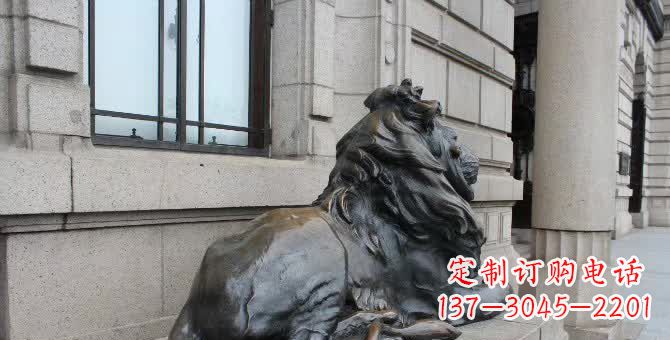安阳铜雕汇丰卧姿狮子