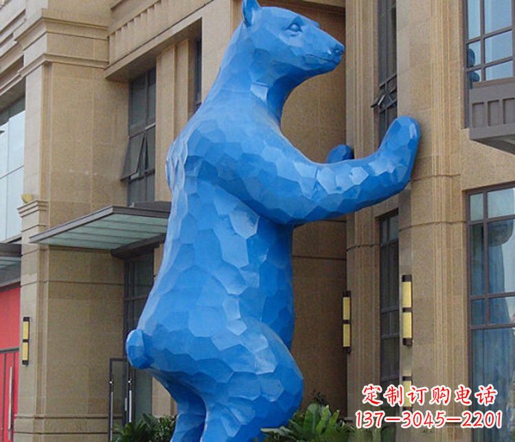 安阳铜雕几何狗熊雕塑