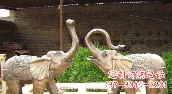 安阳铜雕吉祥小象公园动物雕塑