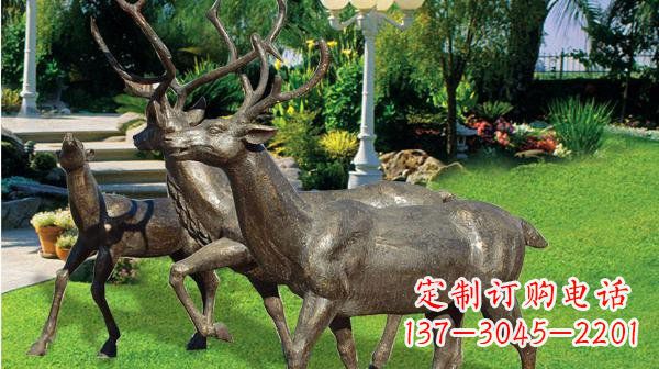 安阳铜雕鹿公园动物雕塑