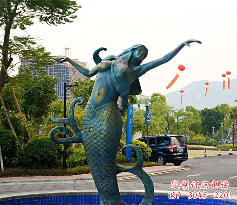 安阳铜雕美人鱼