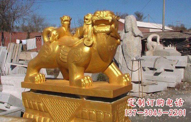 安阳铜雕母子貔貅