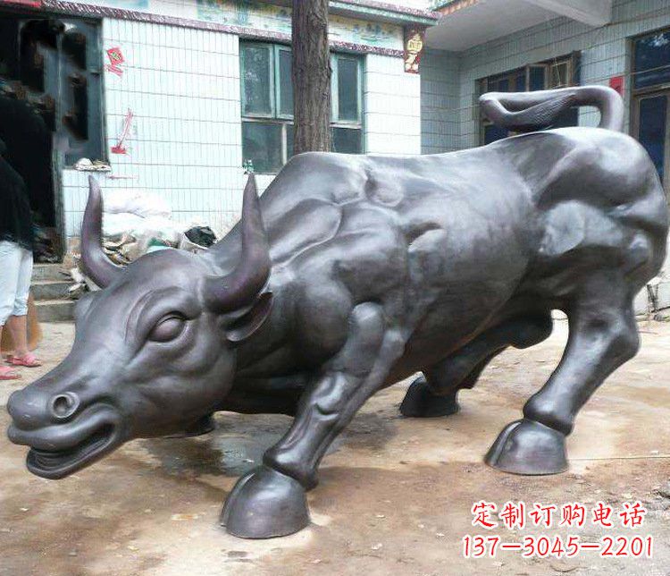安阳铜雕牛广场动物景观摆件 (3)
