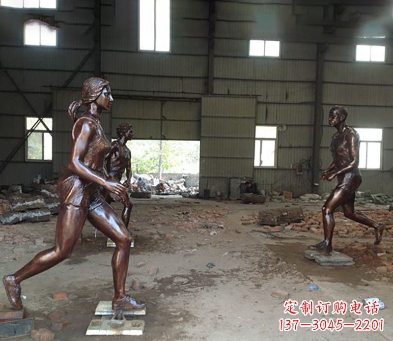 安阳铜雕跑步女生