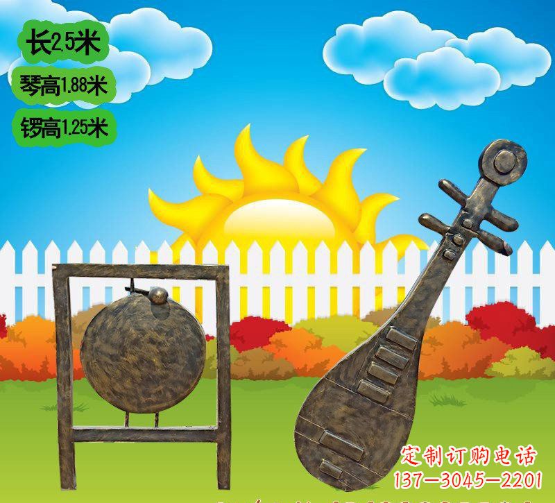 安阳铜雕琵琶雕塑