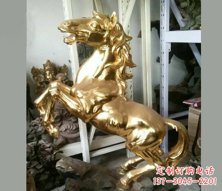 安阳铜雕商场招财动物马雕塑 (2)