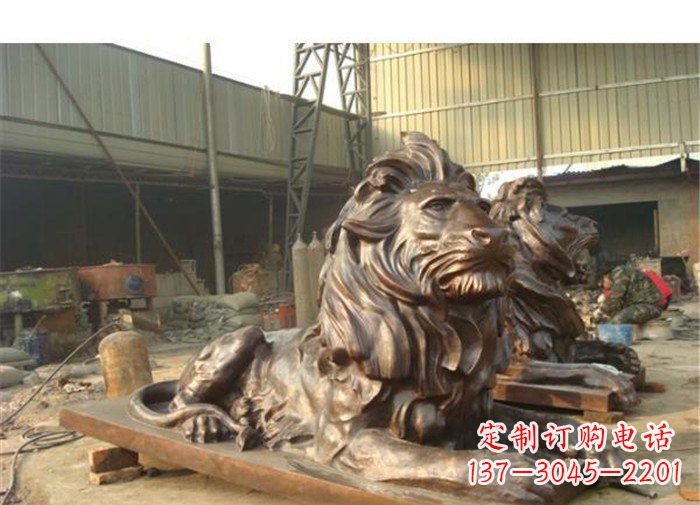 安阳铜雕狮子公司门口雕塑