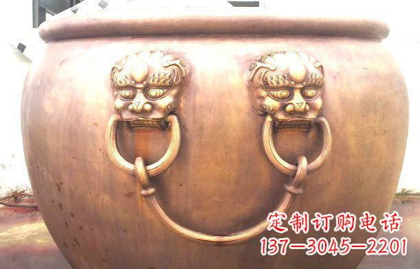 安阳铜雕水缸寺庙景观雕塑_1