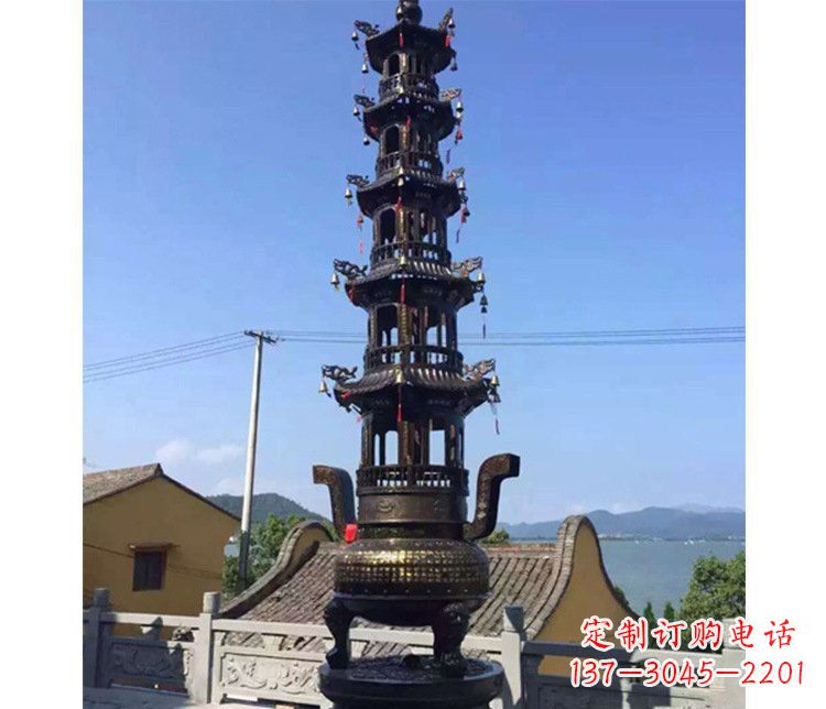 安阳铜雕寺庙大型多层香炉