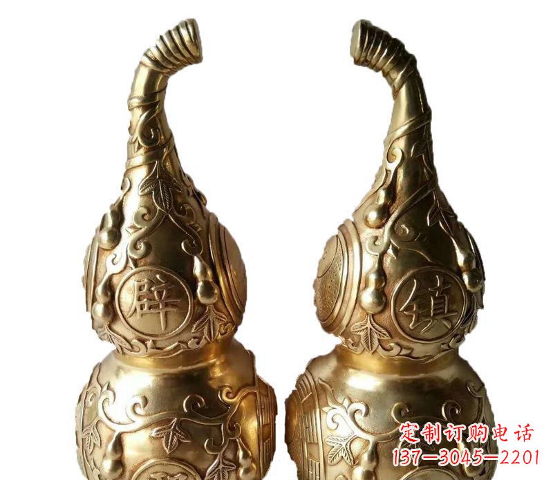 安阳铜雕寺庙平安葫芦雕塑