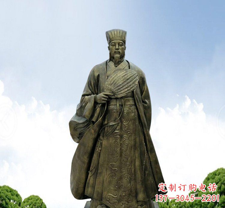 安阳铜雕伟人诸葛亮古代历史人物