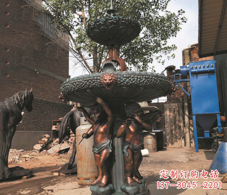 安阳铜雕西方人物喷泉景观雕塑