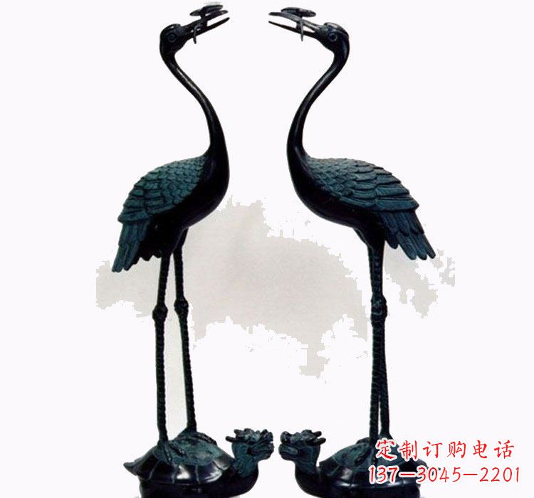 安阳铜雕仙鹤和龙龟