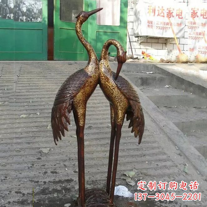 安阳铜雕仙鹤夫妻