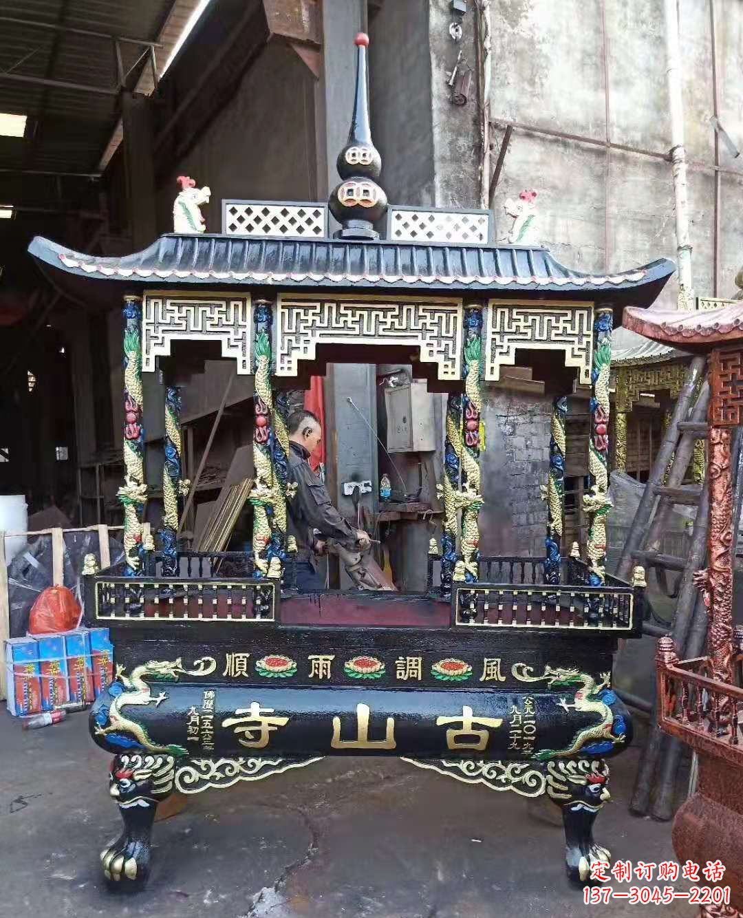 安阳铜雕香炉寺庙景观雕塑