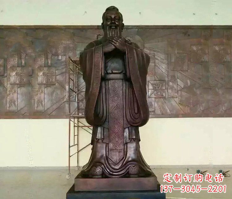 安阳铜雕校园孔子文化雕塑摆件 (2)